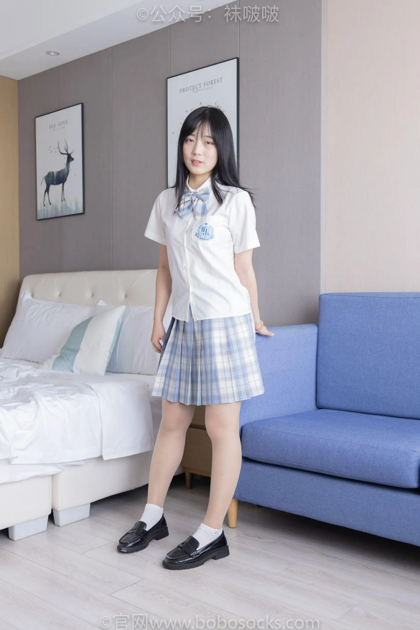 [BoBoSocks袜啵啵]NO.068 菠萝-JK制服、皮鞋、短白棉袜、肉丝 [138P]插图2